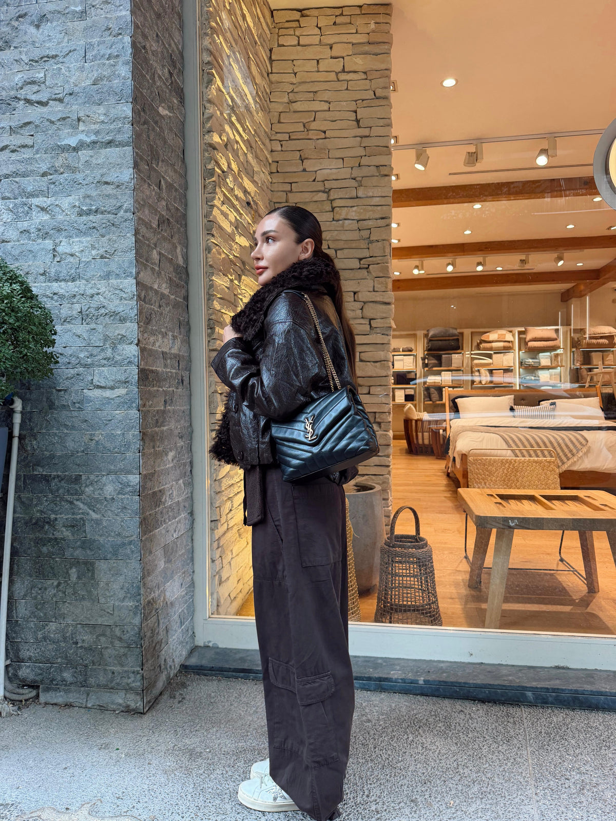 Wide-Leg Cargo Trousers