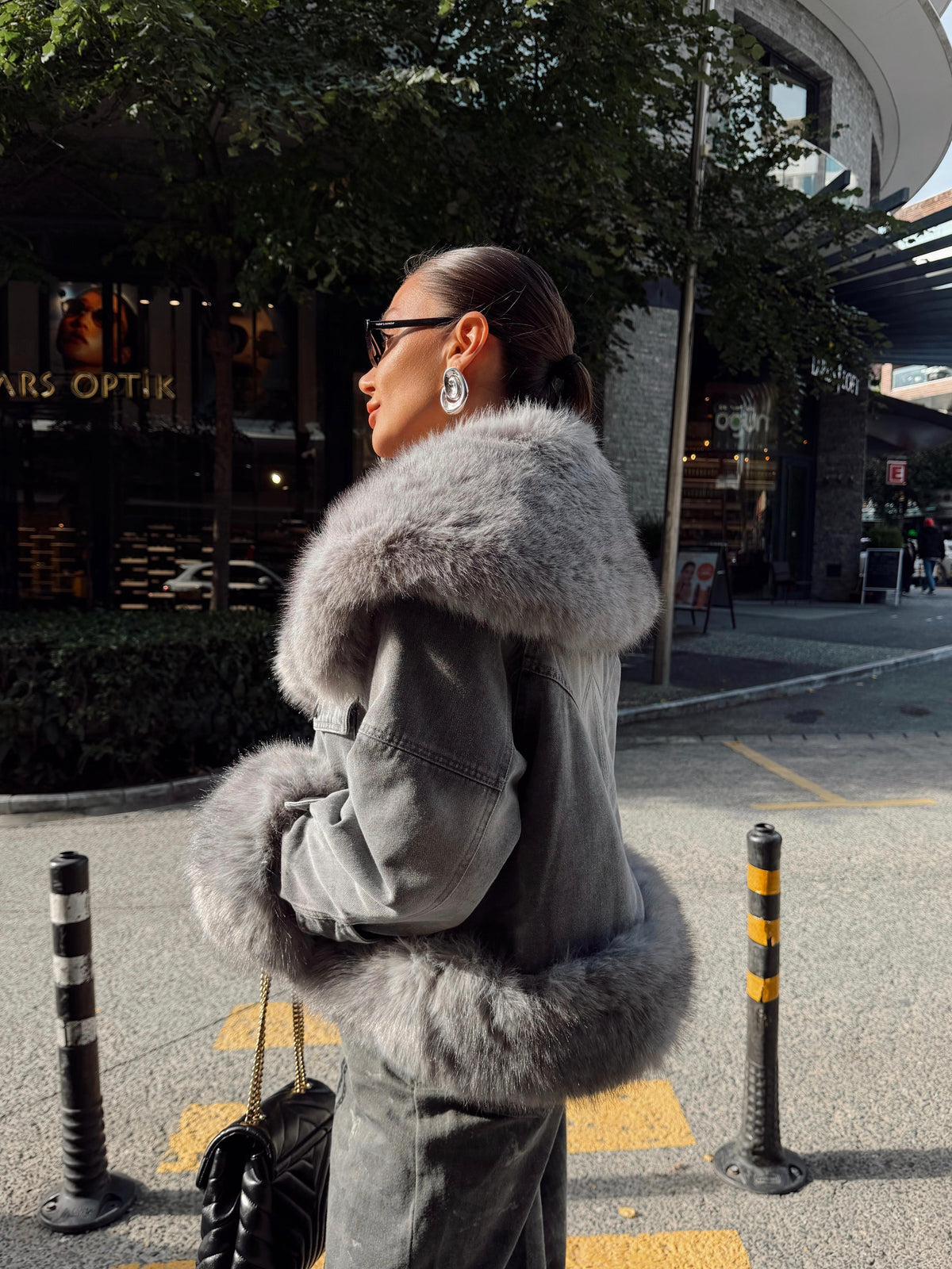 The Luxe Fur-Trim Denim Jacket