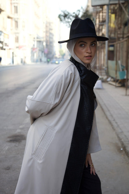 The Dimension Leather Coat