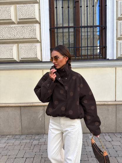 Polka Dot Puffer Jacket