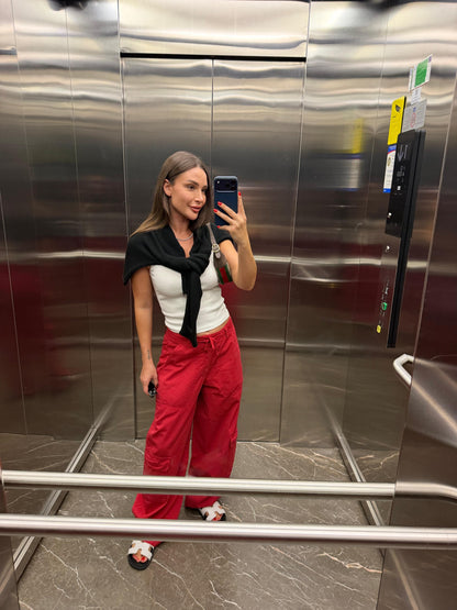 Wide-Leg Cargo Trousers