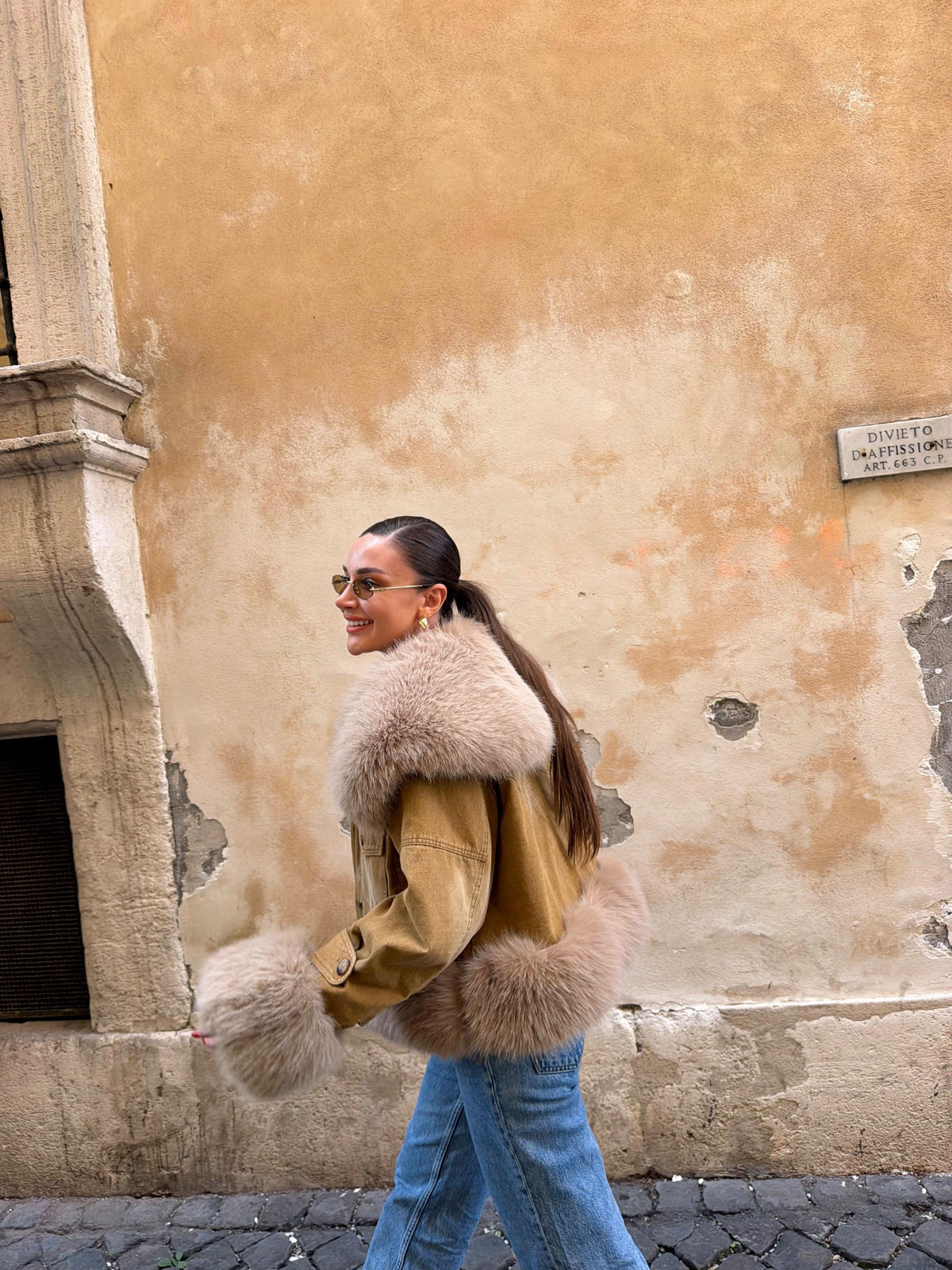 The Luxe Fur-Trim Denim Jacket
