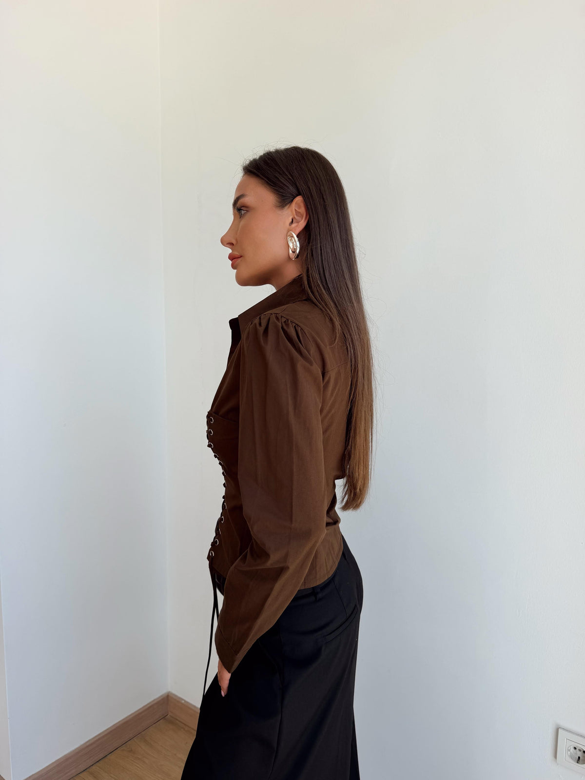 Corset Lace-Up Shirt