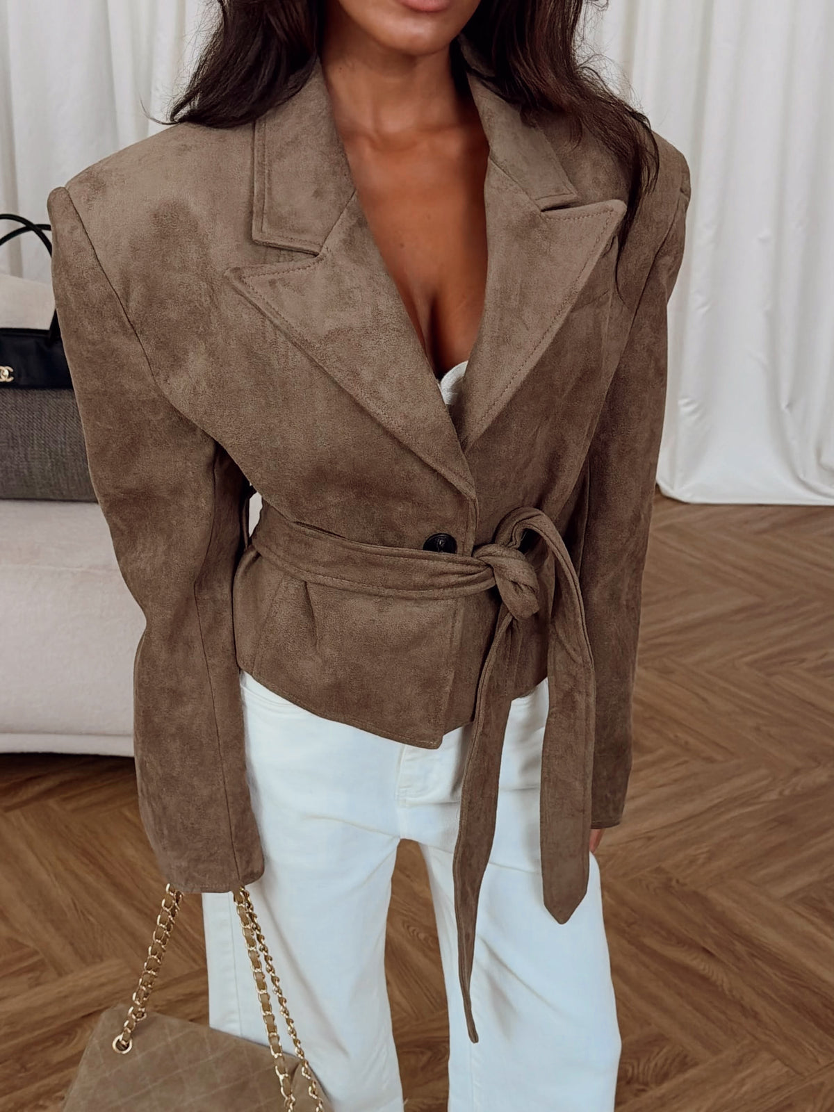 Tacoo Wrap Suede Jacket