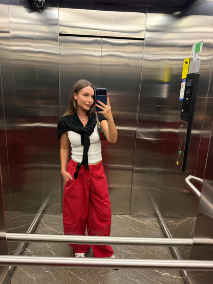 Wide-Leg Cargo Trousers