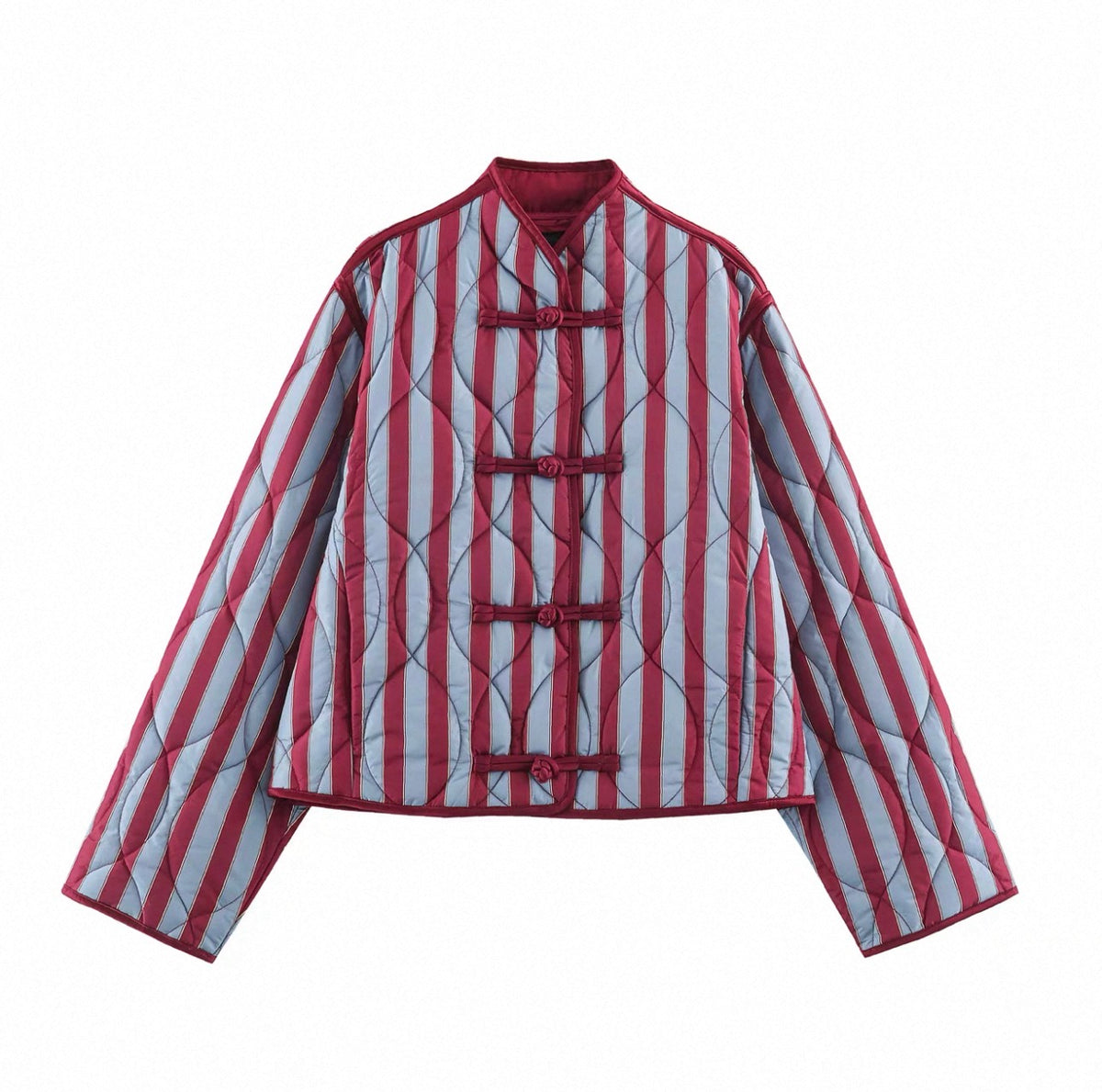 The Bordeaux Stripe Quilted Jacket