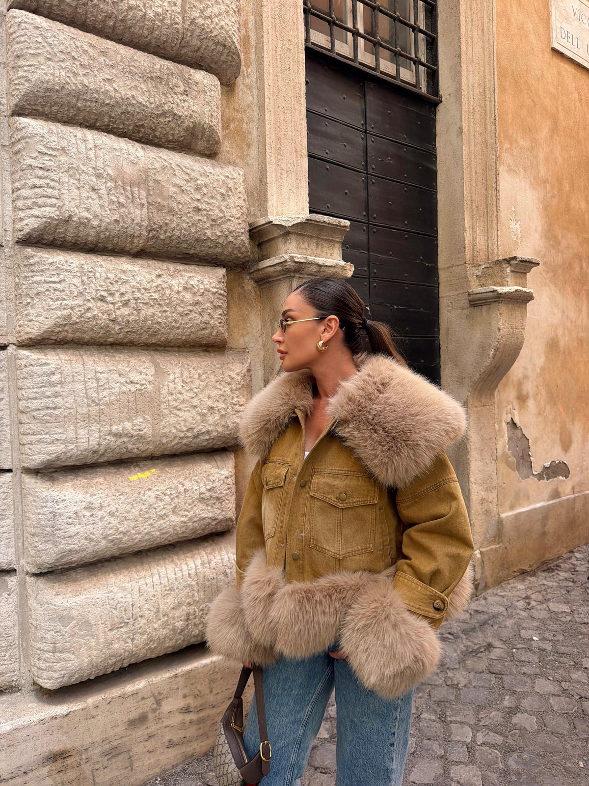 The Luxe Fur-Trim Denim Jacket