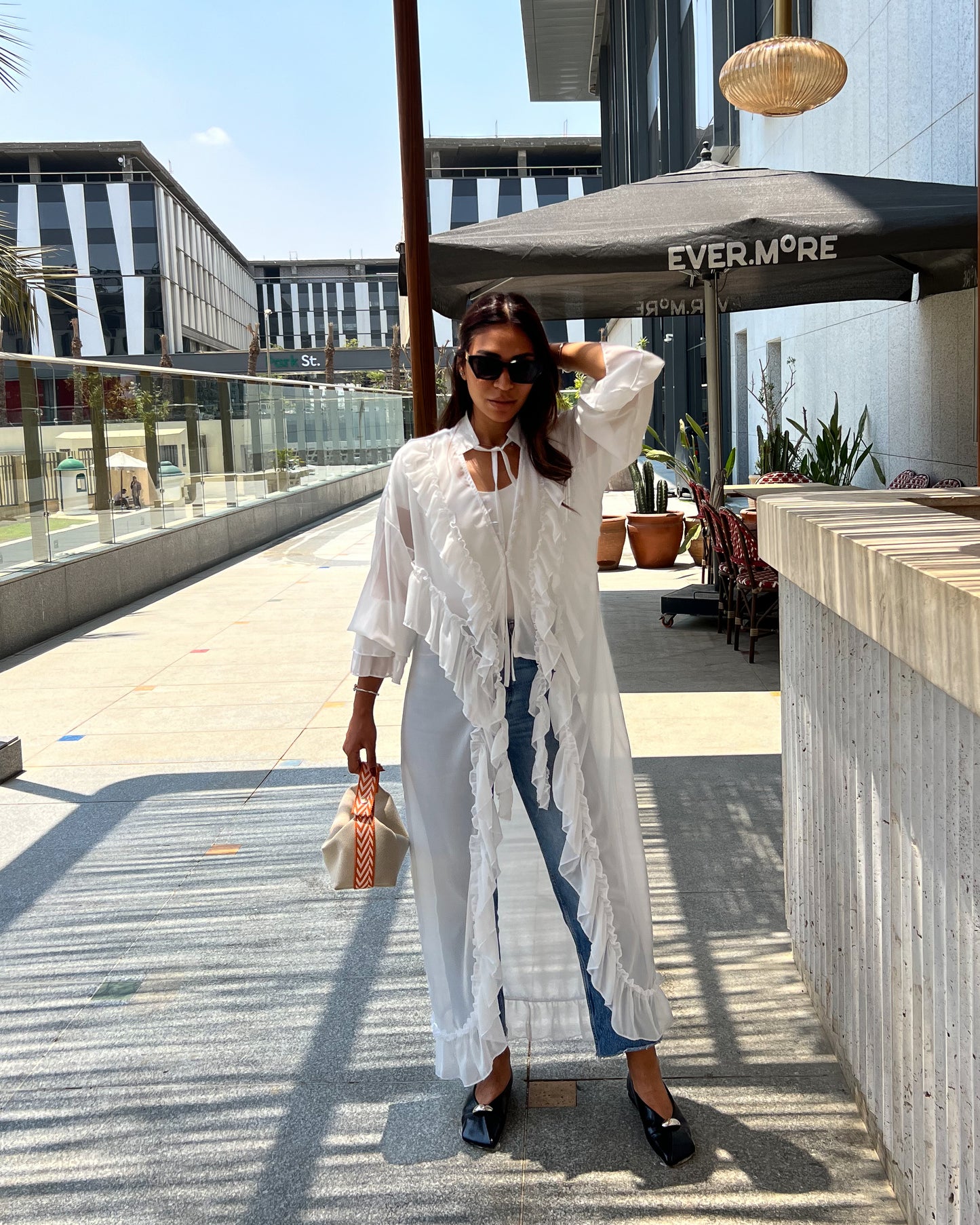 Boheme cascade ruffle top