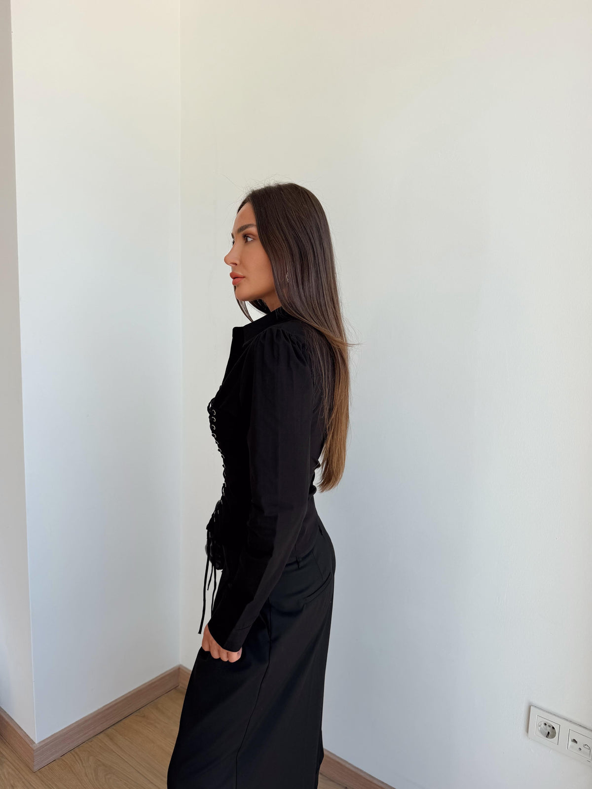 Corset Lace-Up Shirt