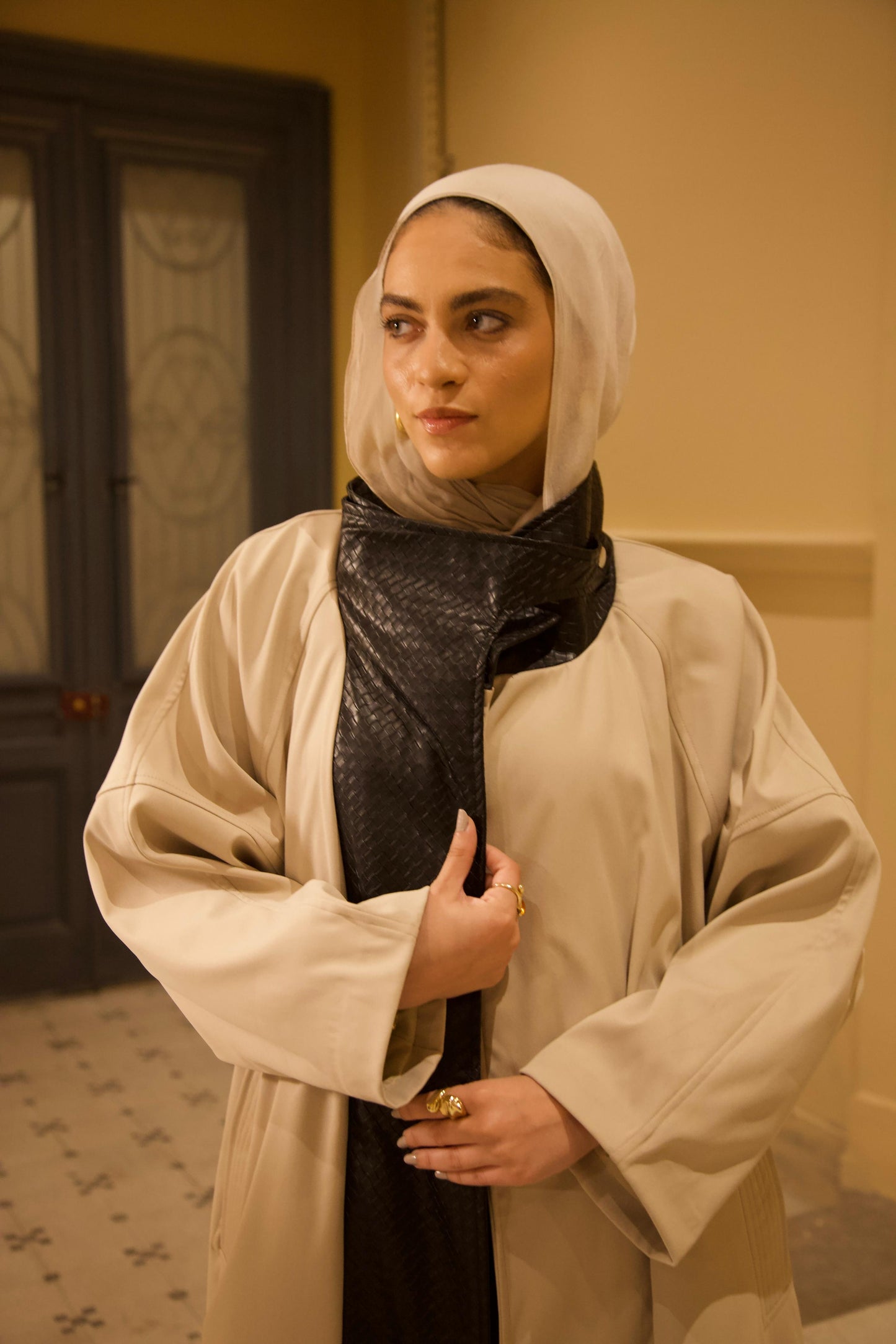 The Dimension Leather Coat