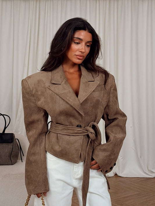 Tacoo Wrap Suede Jacket