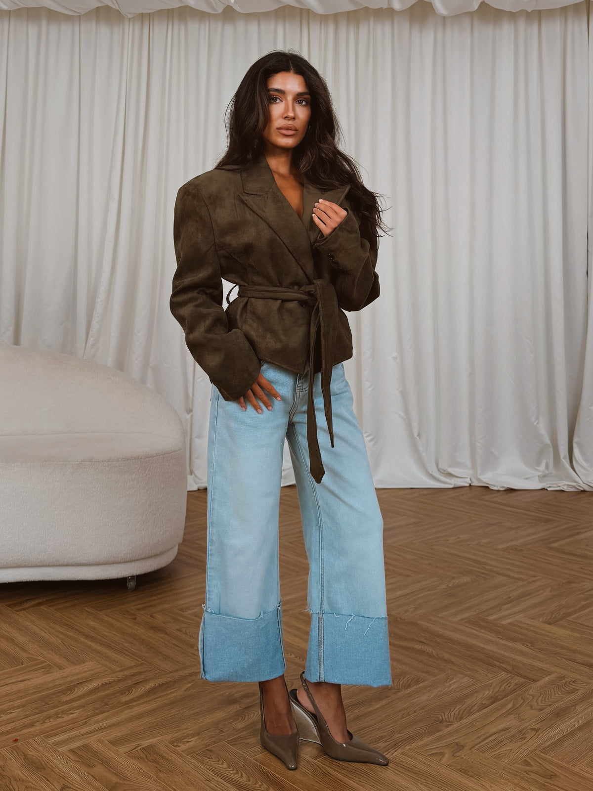 Tacoo Wrap Suede Jacket