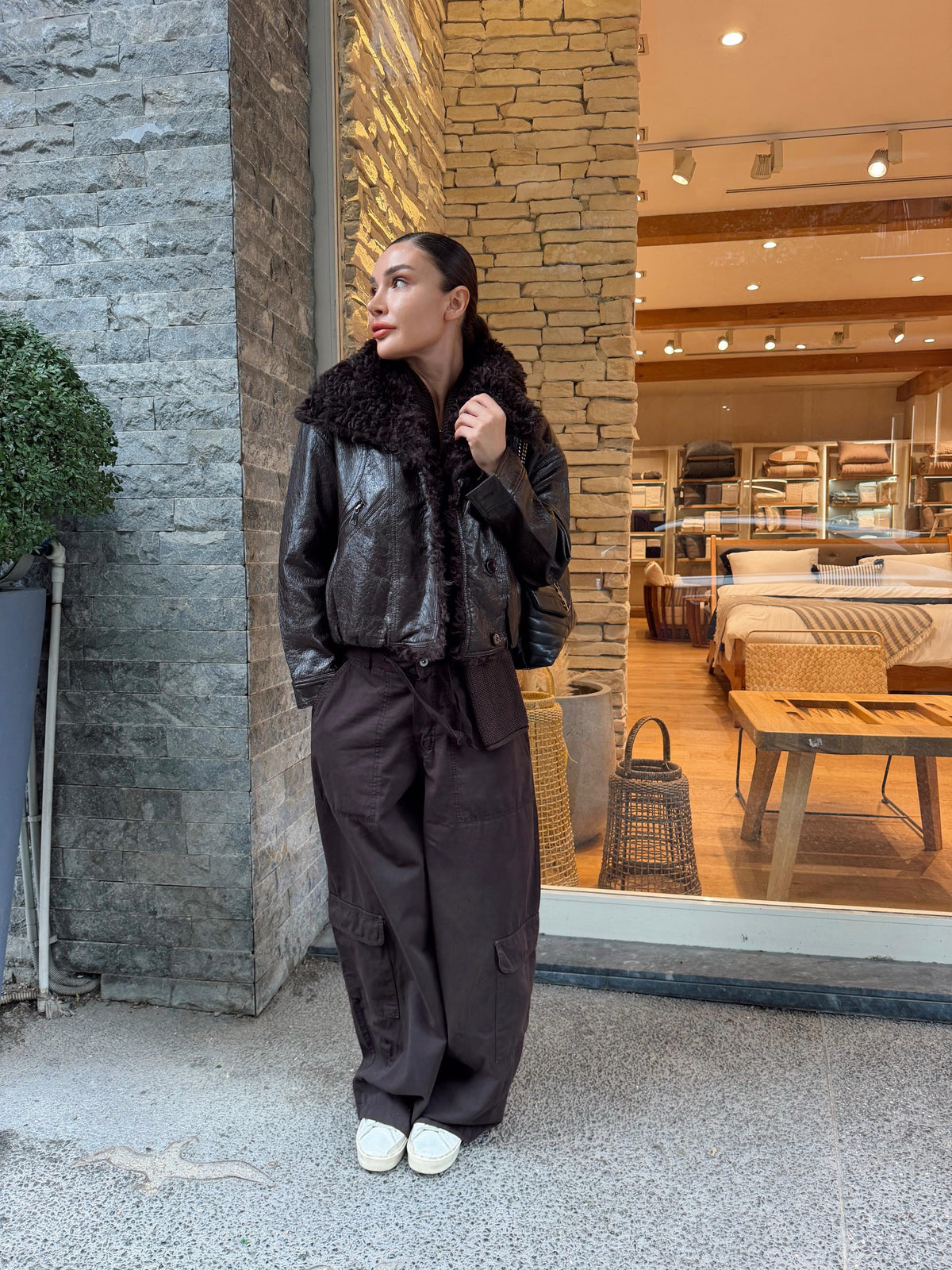 Wide-Leg Cargo Trousers